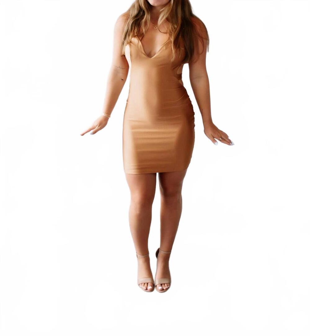 NEW JESSICA ANGEL women's mini dress in toasted nut